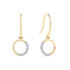 Diamond Circle Drop Earrings in 9ct Yellow Gold