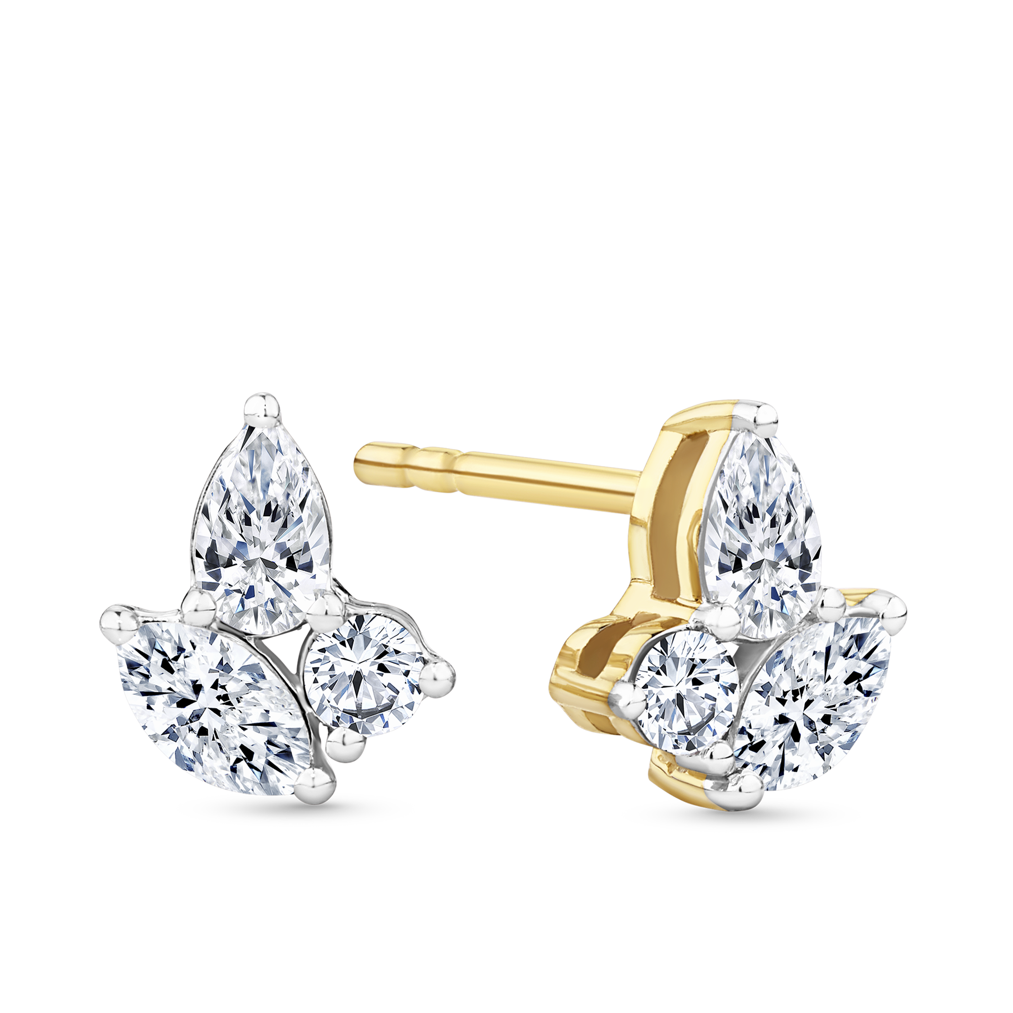 0.40ct TW Diamond Cluster Earrings in 9ct Yellow Gold