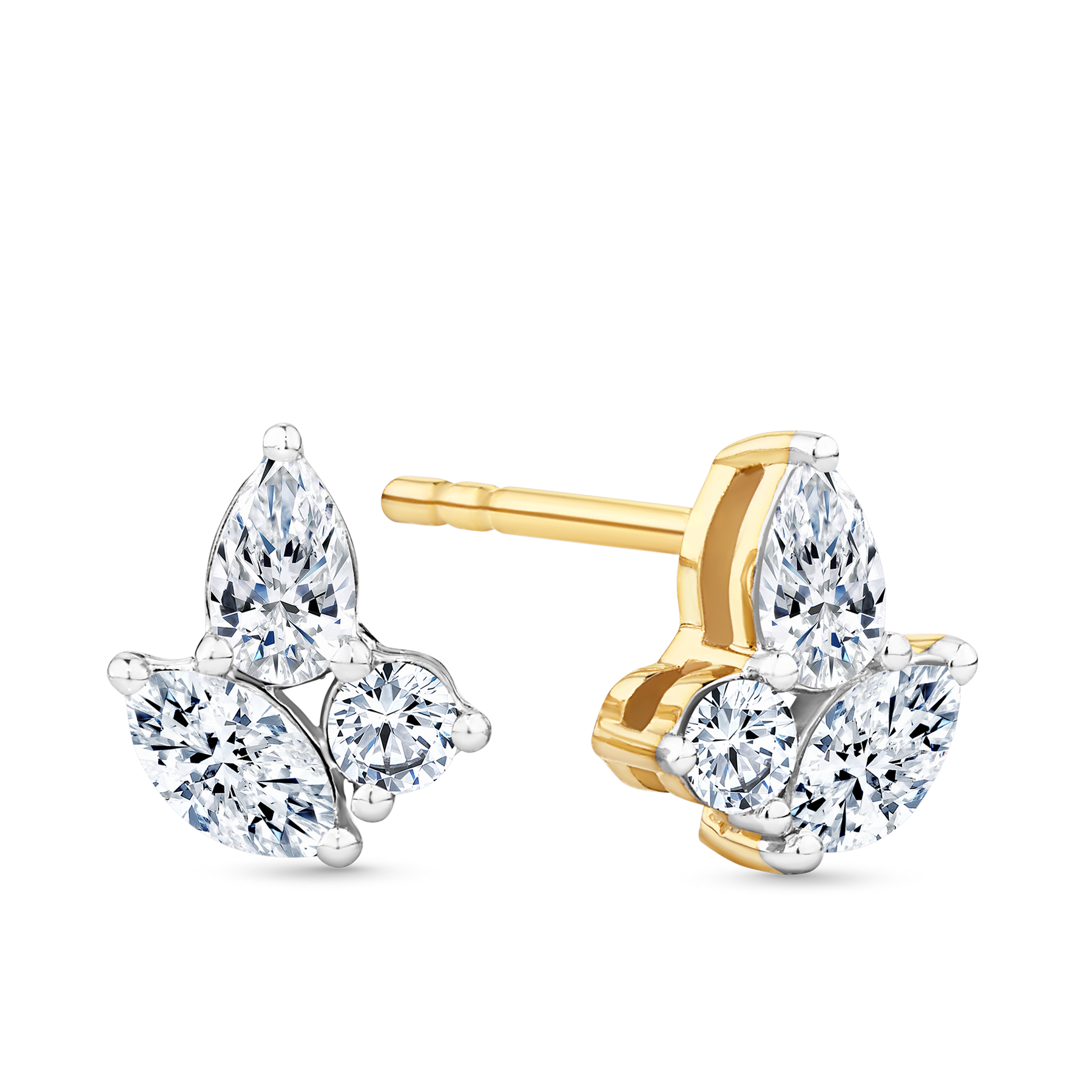 0.40ct TW Diamond Cluster Earrings in 9ct Yellow Gold