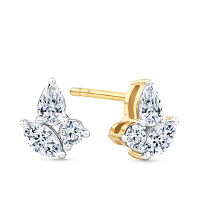 0.40ct TW Diamond Cluster Earrings in 9ct Yellow Gold