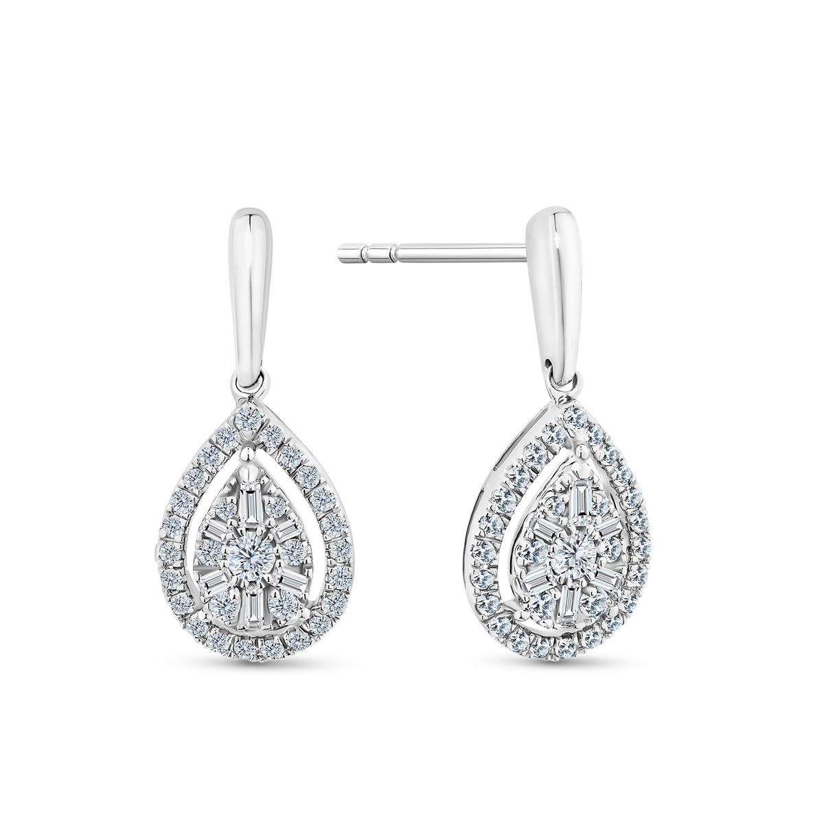 0.50ct TW Diamond Pear Drop Earrings in 9ct White Gold