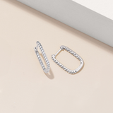 0.34ct TW Diamond Paperclip Huggie Earrings in 9ct White Gold