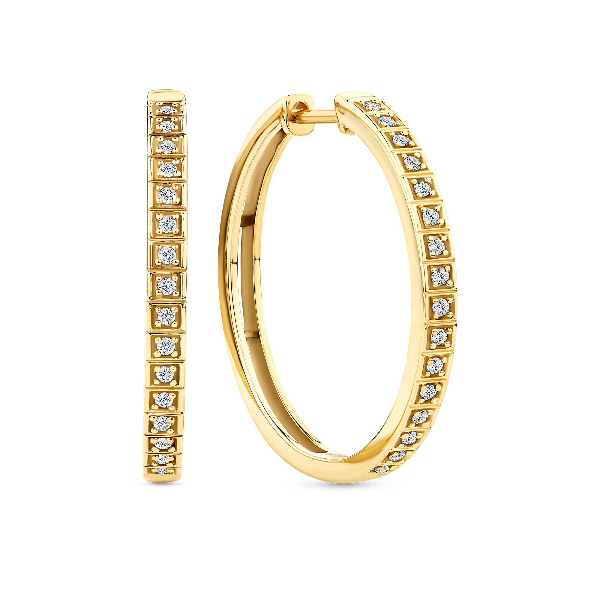 0.15ct TW Diamond Huggie Hoop Earrings in 9ct Yellow Gold