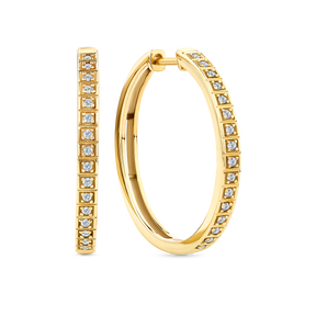 0.15ct TW Diamond Huggie Hoop Earrings in 9ct Yellow Gold
