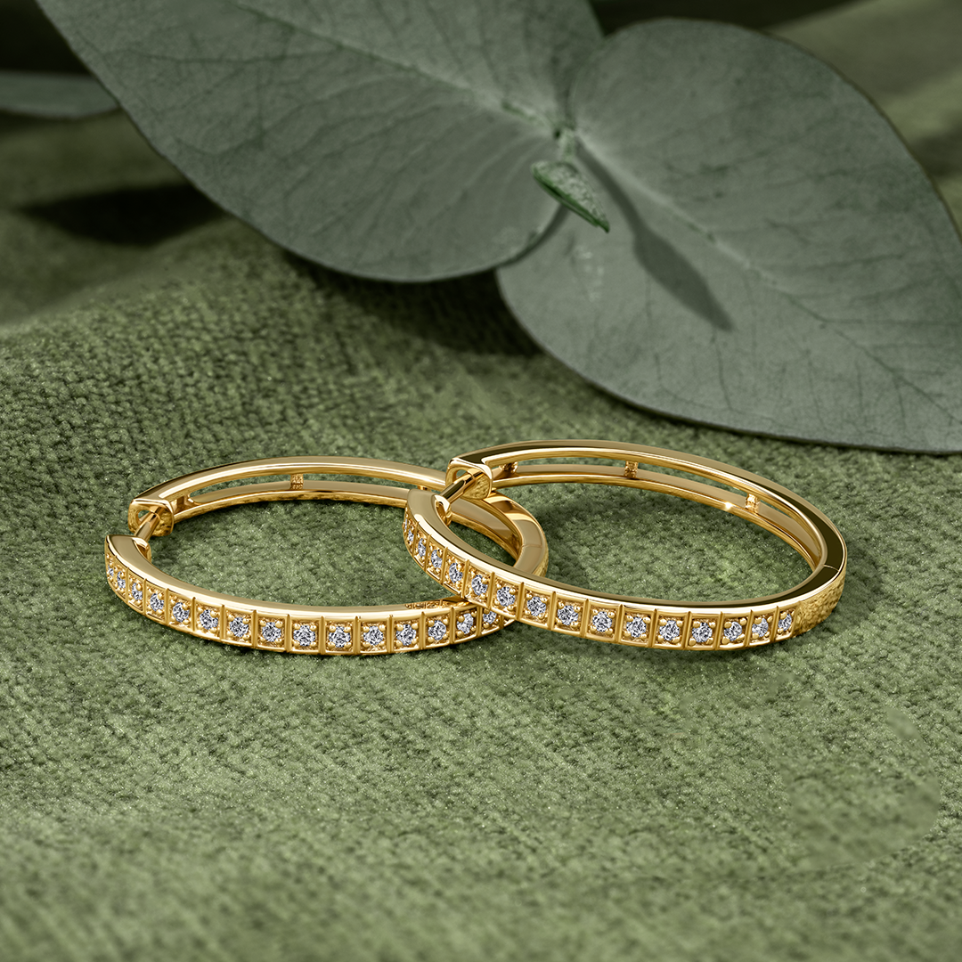 0.15ct TW Diamond Huggie Hoop Earrings in 9ct Yellow Gold