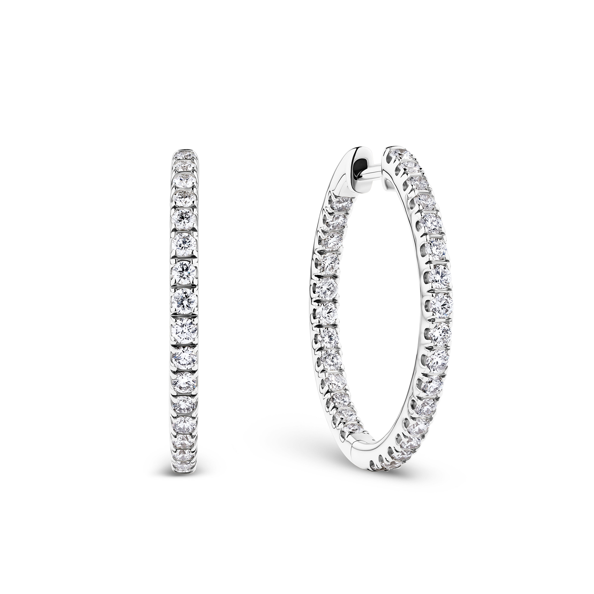 1.00ct TW Diamond Hoop Earrings in 9ct White Gold