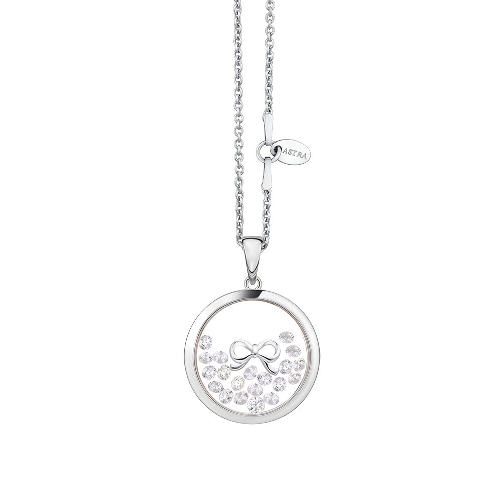ASTRA Pretty Bow Cubic Zirconia Pendant in Sterling Silver