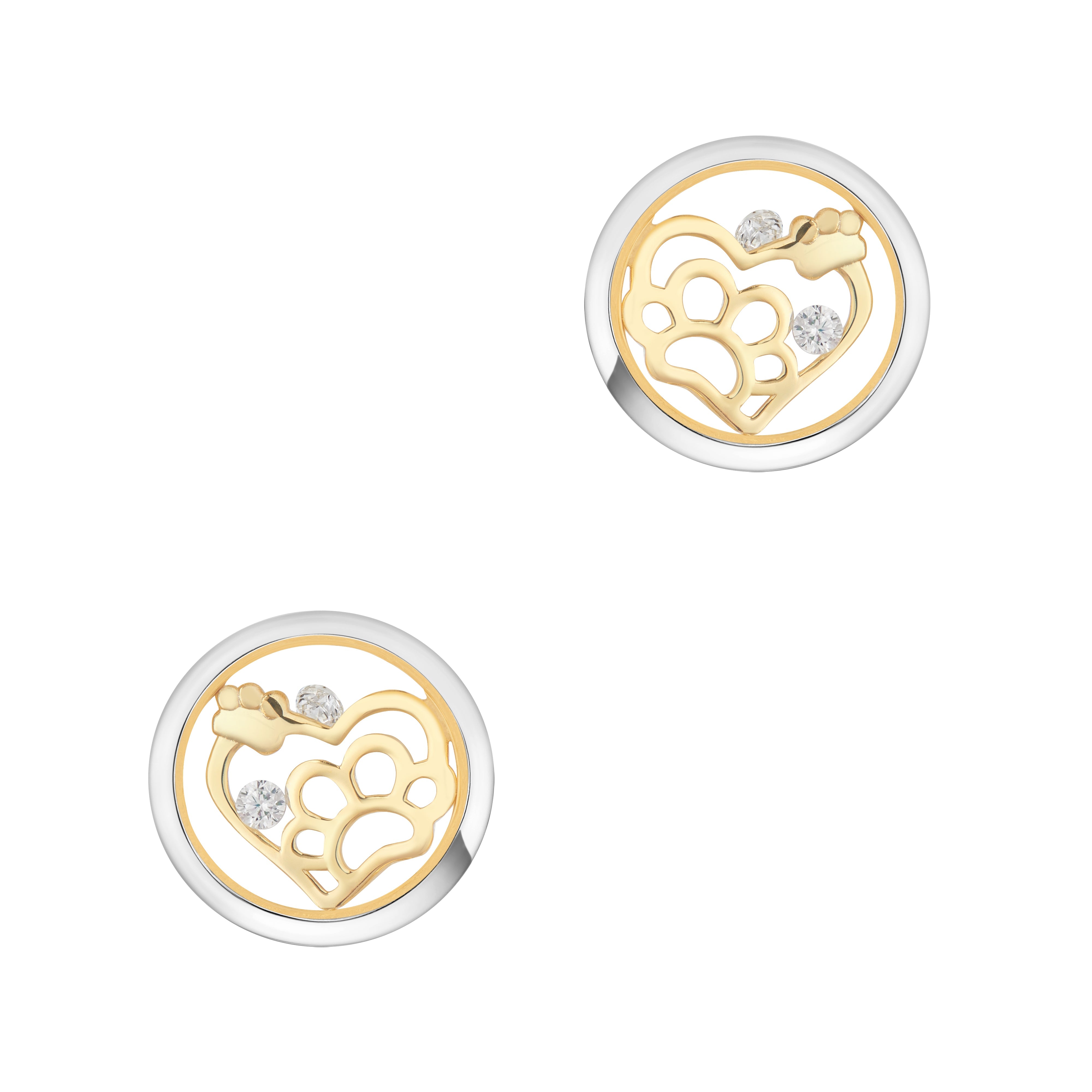 ASTRA Furry Friends Stud Cubic Zirconia Earrings in Sterling Silver