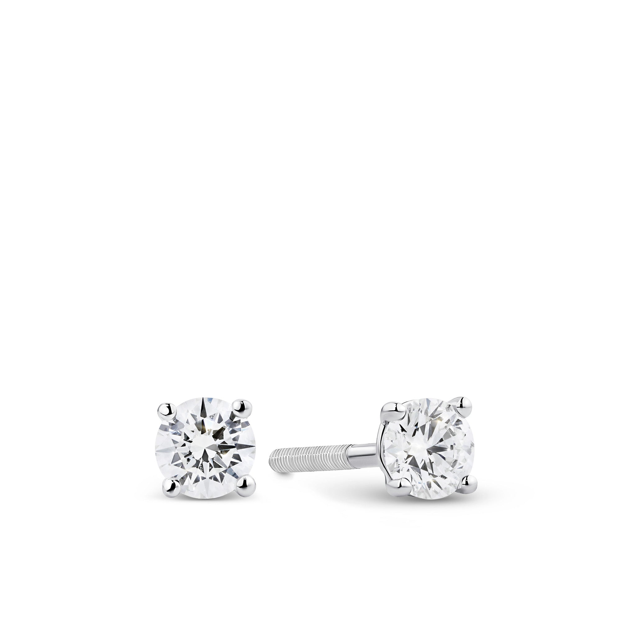 0.50ct TW Diamond Solitaire Earrings in 18ct White Gold