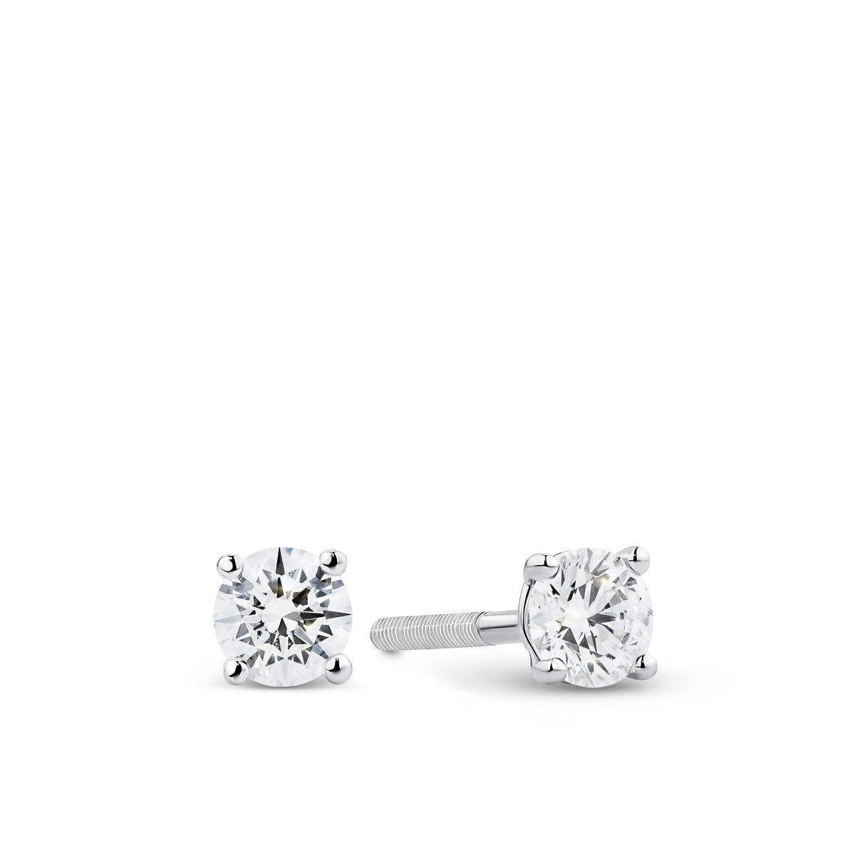 0.50ct TW Diamond Solitaire Earrings in 18ct White Gold