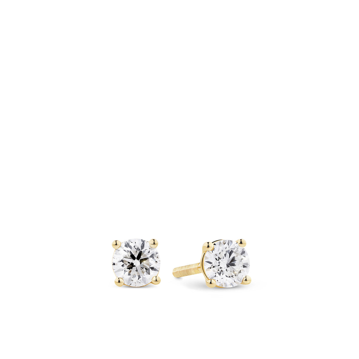 0.25ct TW Diamond Solitaire Earrings in 18ct Yellow Gold