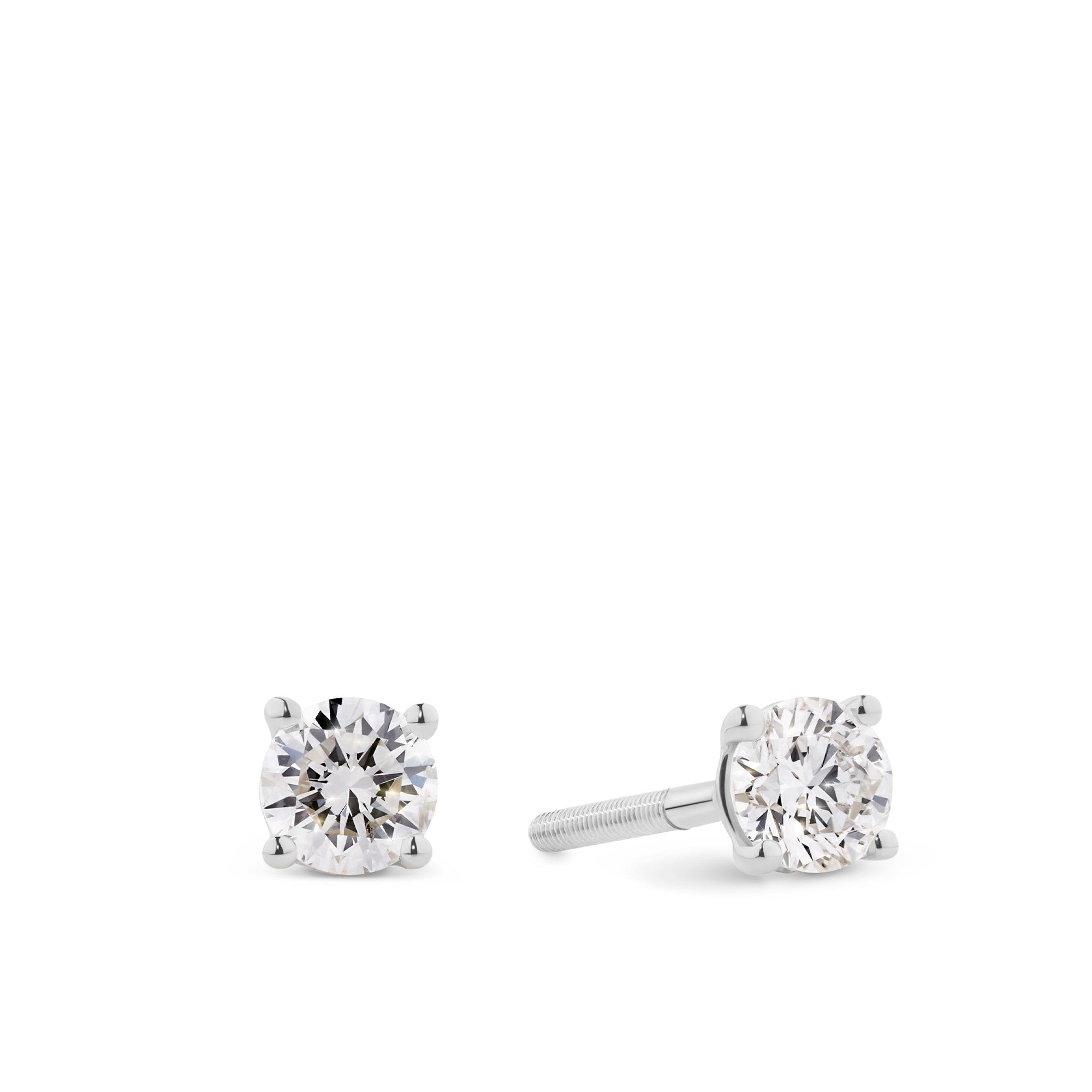 0.50ct TW Diamond Solitaire Earrings in 18ct White Gold