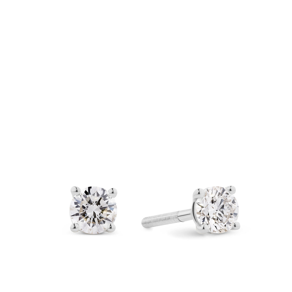 0.50ct TW Diamond Solitaire Earrings in 18ct White Gold