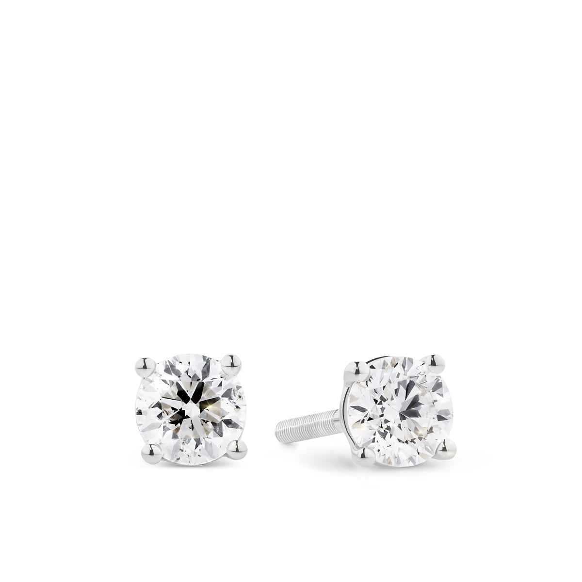 0.75ct TW Diamond Solitaire Earrings in 18ct White Gold