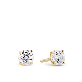 1.00ct TW Diamond Solitaire Earrings in 18ct Yellow Gold