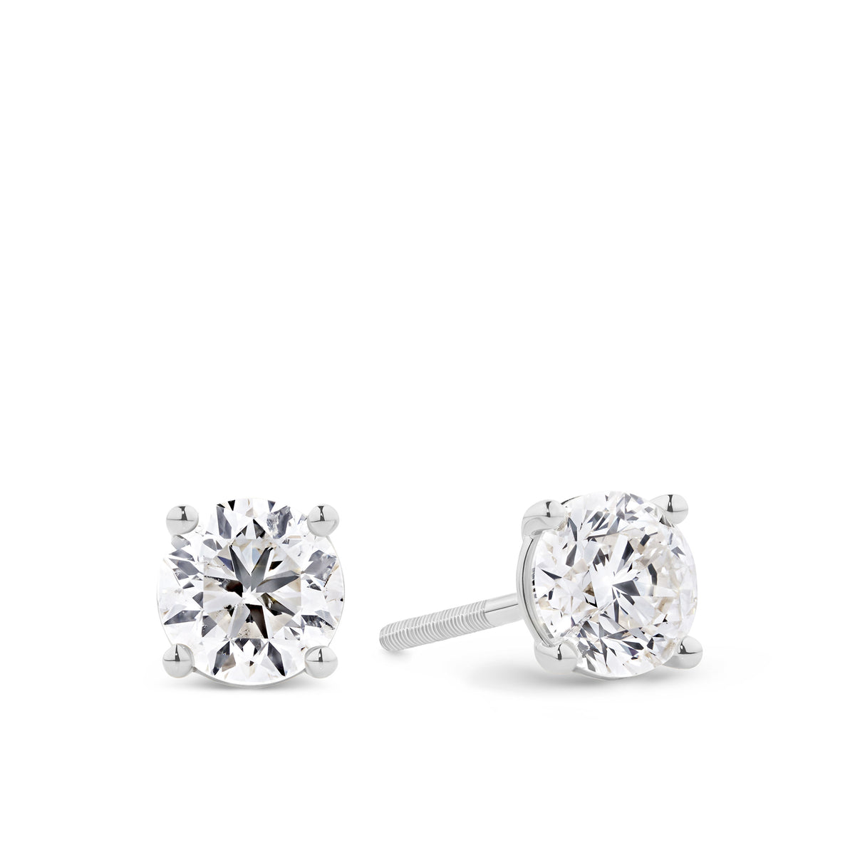 2.00ct TW Diamond Solitaire Earrings in 18ct White Gold