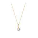 Rendition 0.30ct Diamond Solitaire Pendant in 9ct Yellow & White Gold