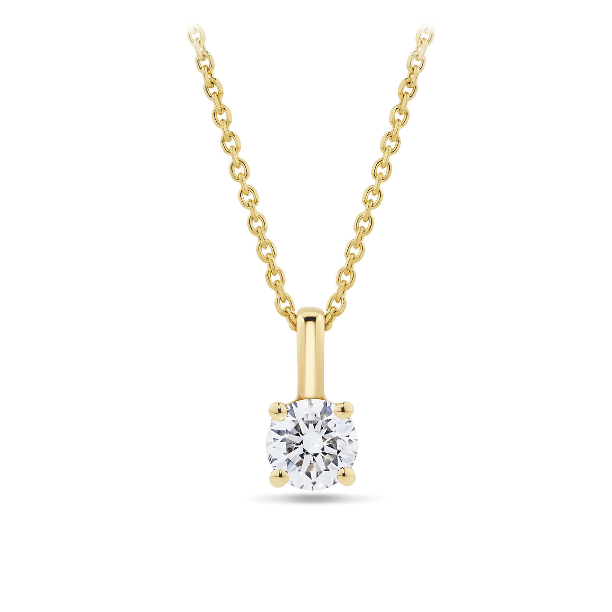 0.25ct TW Diamond Solitaire Pendant with Chain in 18ct Yellow Gold