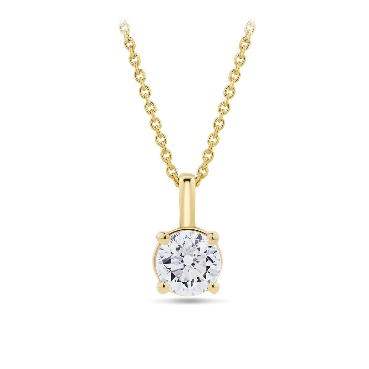 0.50ct TW Diamond Solitaire Pendant with Chain in 18ct Yellow Gold