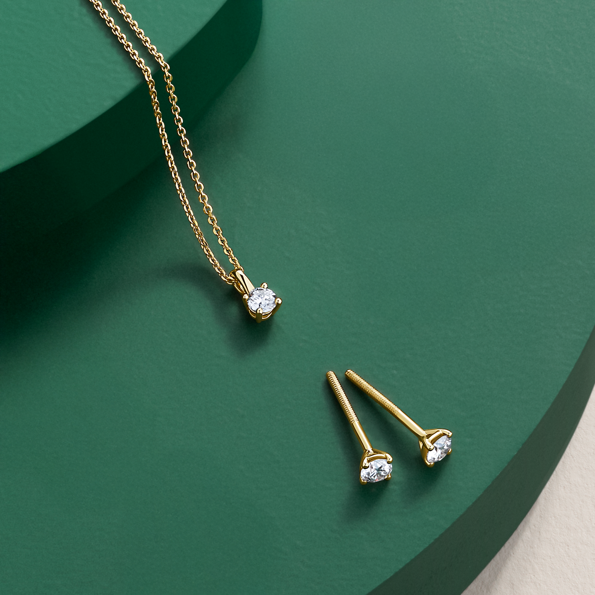 0.25ct TW Diamond Solitaire Earrings in 9ct Yellow Gold