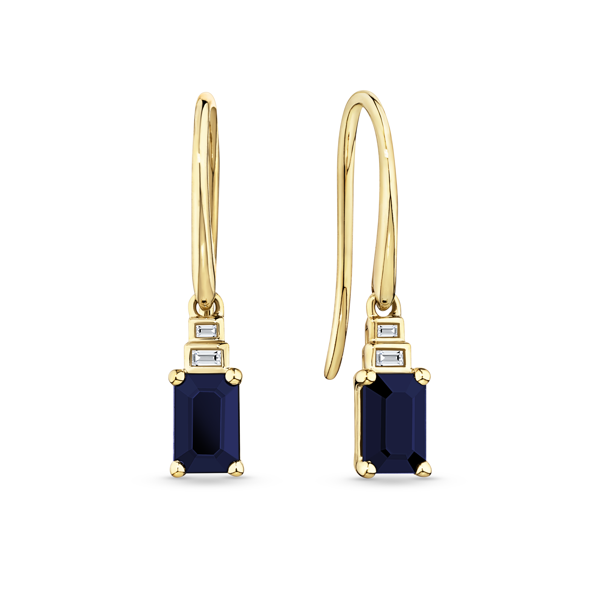 Bluebird™ Sapphire & 0.88ct TW Diamond Earrings in 9ct Yellow Gold