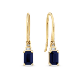 Bluebird™ Sapphire & 0.88ct TW Diamond Earrings in 9ct Yellow Gold