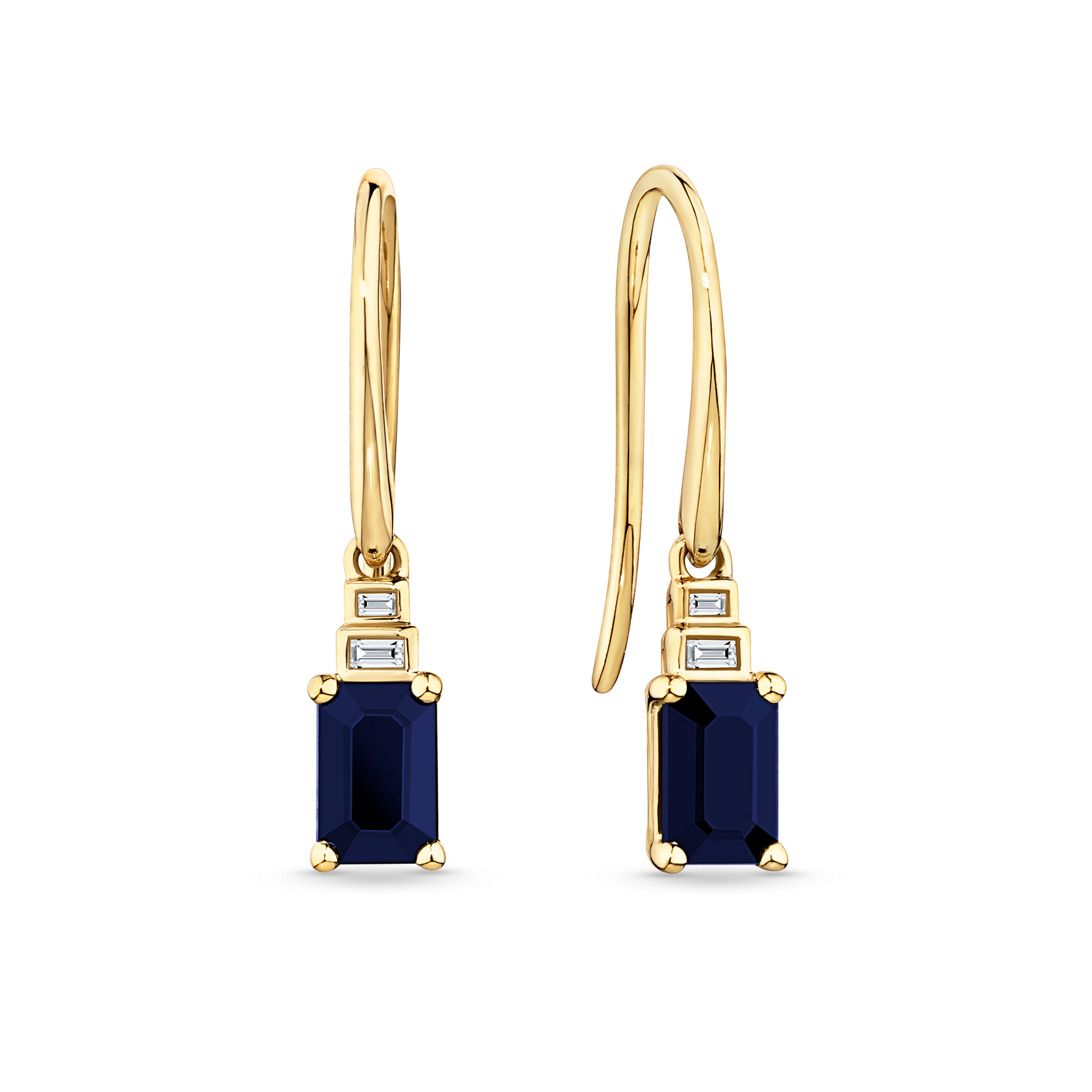 Bluebird™ Sapphire & 0.88ct TW Diamond Earrings in 9ct Yellow Gold