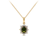 Bluebird™ Tourmaline & Diamond Pendant in 9ct Yellow Gold