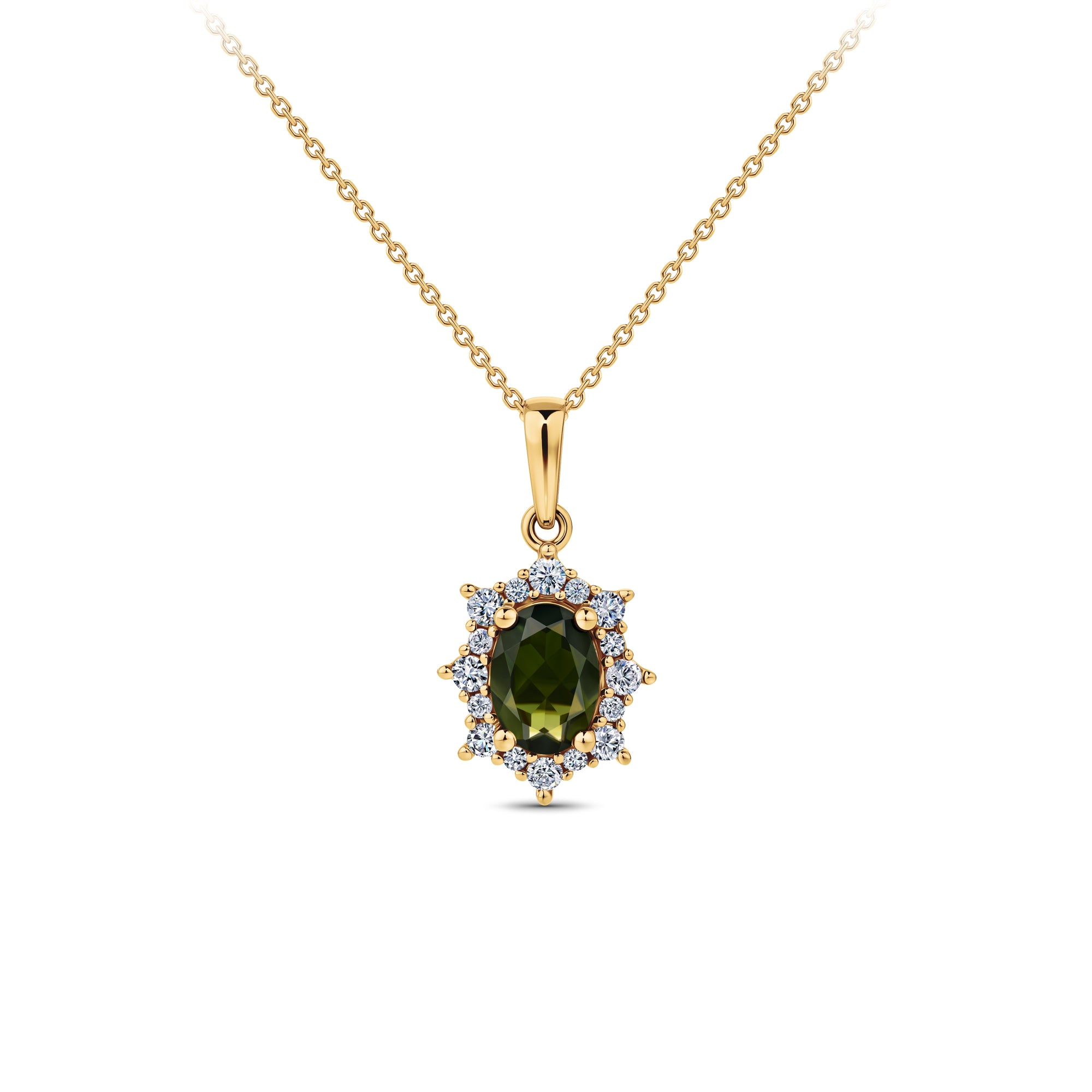 Bluebird™ Tourmaline & Diamond Pendant in 9ct Yellow Gold