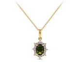 Bluebird of Happiness® Tourmaline & Diamond Pendant in 9ct Yellow Gold