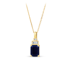 Bluebird™ Sapphire & 2.30CT TW Diamond Pendant in 9ct Yellow Gold