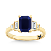 Bluebird™ Sapphire & 2.40ct TW Diamond Ring in 9ct Yellow Gold