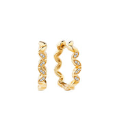Helia™ Diamond Vine Huggie Hoop Earrings in 9ct Yellow Recycled Gold