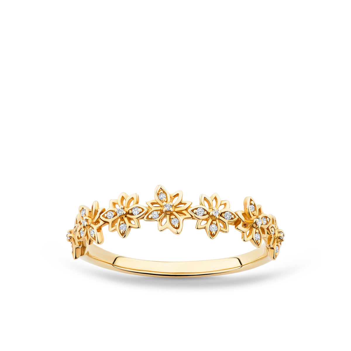 Helia™ Diamond Flower Ring in 9ct Recycled Gold