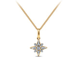 Diamond Star Pave Set Pendant in 9ct Yellow Gold