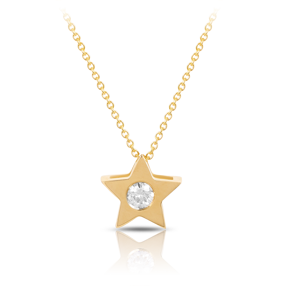 Diamond Star Pendant in 9ct Yellow Gold TGW 0.05ct