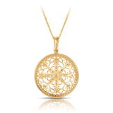 Fancy Circle Pendant in 9ct Yellow Gold