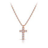 Diamond Cross Necklace set in 9ct Rose Gold