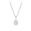 0.08ct TW Diamond Solitaire Pendant with Chain in 9ct White Gold