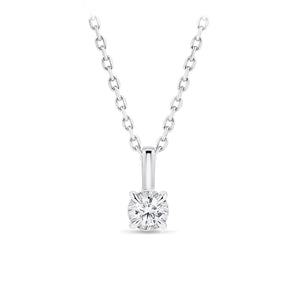 0.08ct TW Diamond Solitaire Pendant with Chain in 9ct White Gold