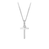 Initial Diamond Bail Pendant in Sterling Silver