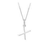 Initial Diamond Bail Pendant in Sterling Silver
