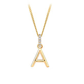Initial Diamond Bale Pendant in 9ct Yellow Gold