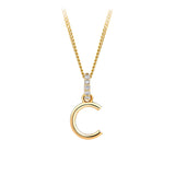 Initial Diamond Bail Pendant in 9ct Yellow Gold