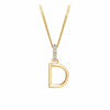 9ct Gold Diamond Bail Initial Pendant  Personalised Jewellery