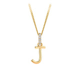 Initial Diamond Bail Pendant in 9ct Yellow Gold