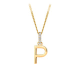 Initial Diamond Bail Pendant in 9ct Yellow Gold