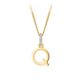 Initial Diamond Bail Pendant in 9ct Yellow Gold