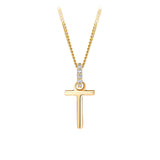 Initial Diamond Bail Pendant in 9ct Yellow Gold