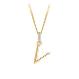 Initial Diamond Bail Pendant in 9ct Yellow Gold